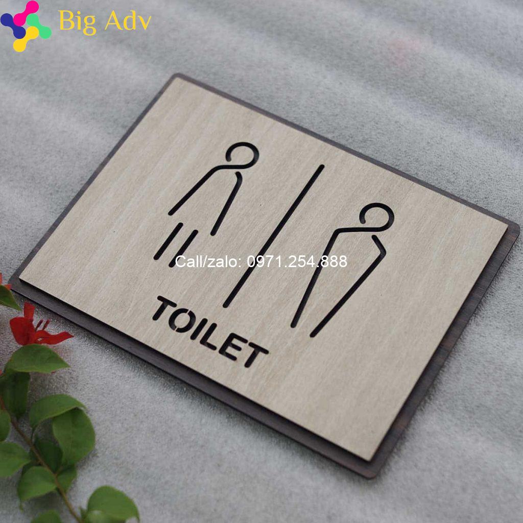 Sản xuất biển nhà vệ sinh toilet WC Nam - Nữ bằng gỗ theo yêu cầu