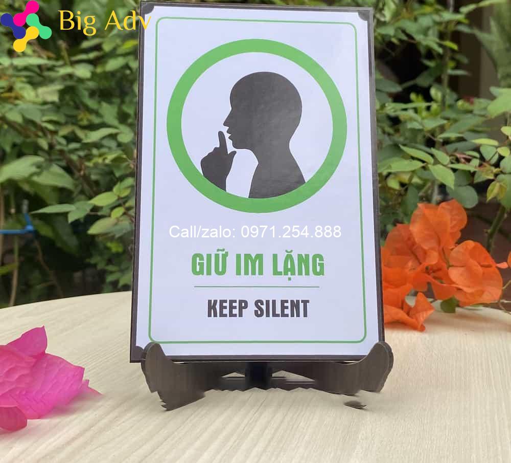 Biển chú ý vui lòng giữ im lặng đẹp rẻ đa dạng mẫu theo yêu cầu
