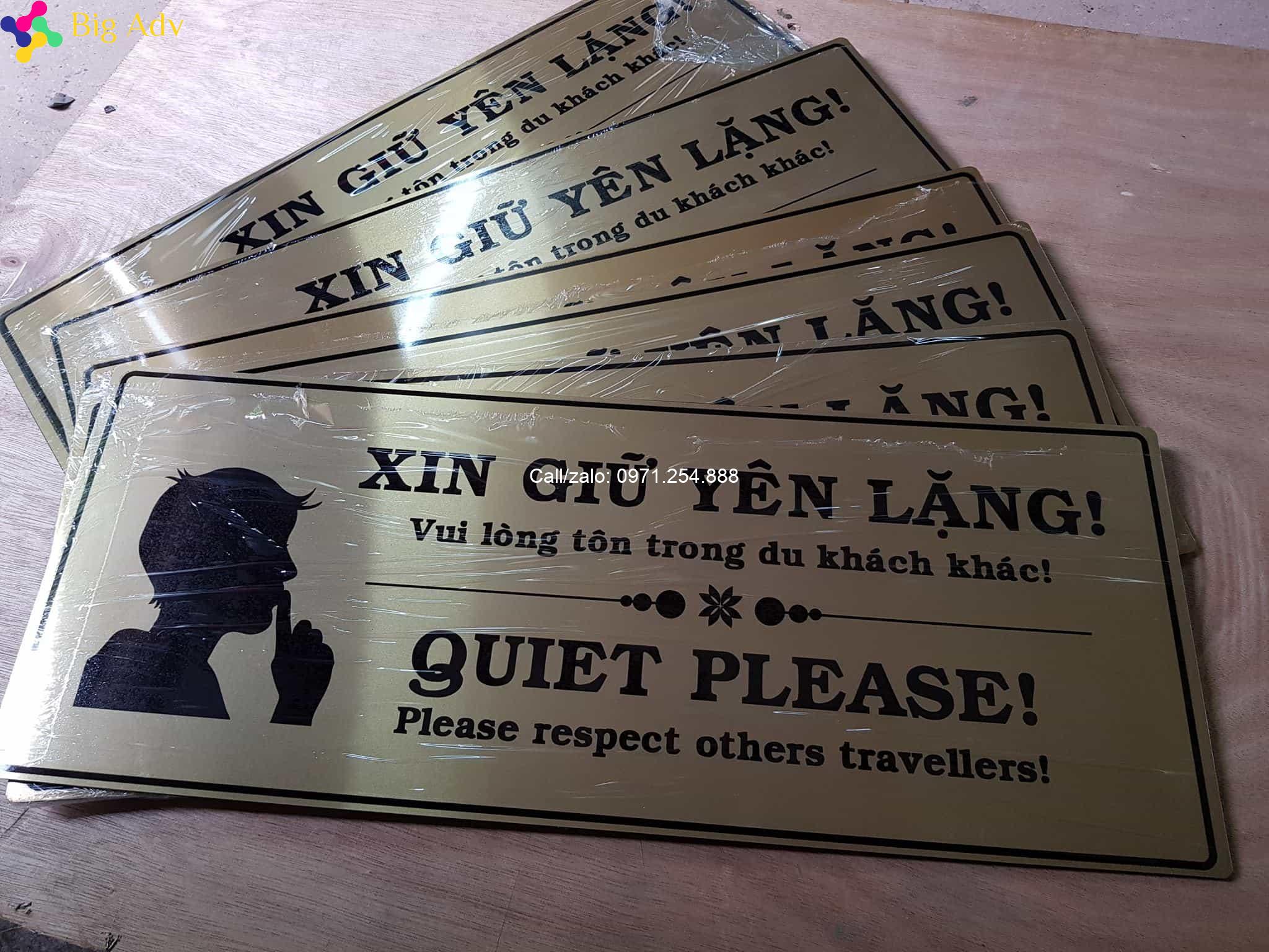 Biển chú ý vui lòng giữ im lặng đẹp rẻ đa dạng mẫu theo yêu cầu